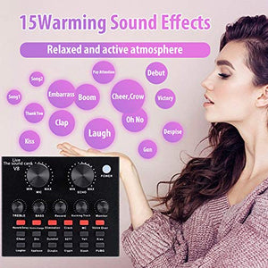 ALPOWL Podcast Equipment Bundle, Audio Interface with All in One Live Sound Card and Condenser Microphone, Perfect for Recording, Broadcasting, Live Streaming (Gold)