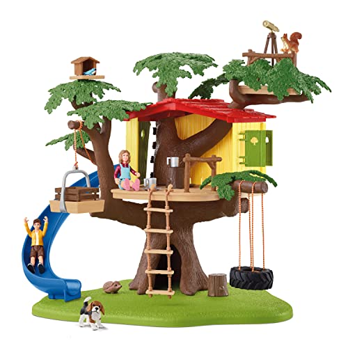 Schleich Farm World, Farm Animal Gifts for Kids, Adventure Tree House with Animal Figurines and Accessories 28-Piece Set, Ages 3+