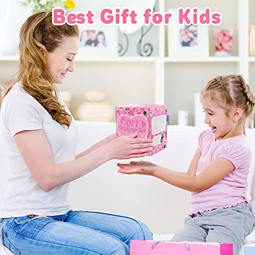 Hollyhi 41 Pcs Kids Makeup Toy Kit for Girls, Washable Makeup Set Toy with Real Cosmetic Case for Little Girl, Pretend Play Makeup Beauty Set Birthday Toys Gift for 3 4 5 6 7 8 9 10 Years Old Kid