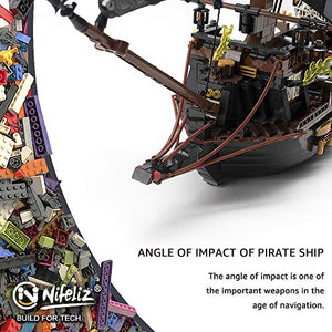 Nifeliz Black Hawk Pirates Ship Model Building Blocks Kits - Construction Set to Build, Model Set and Assembly Toy for Teens and Adult,Makes a Great Gift for People who Like Creative Play (1352Pcs)