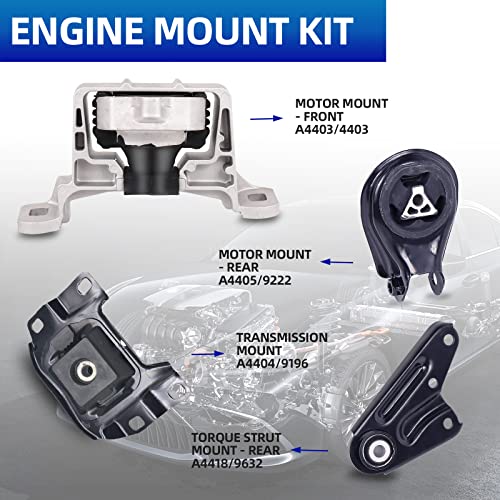 Engine Mount Motor Set-Compatible with Fits for 2006 2007 2008 2009 2010 Mazda 5 2.3L A4403 A4404 A4405 A4418 4PCS