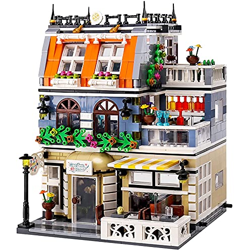 TOYSLY Garden Hotel Street MOC Building Blocks Toy, Towns Series Kits, Collectible Play Model Set and Building City Toys for Kids and Teens (1316 Pieces)