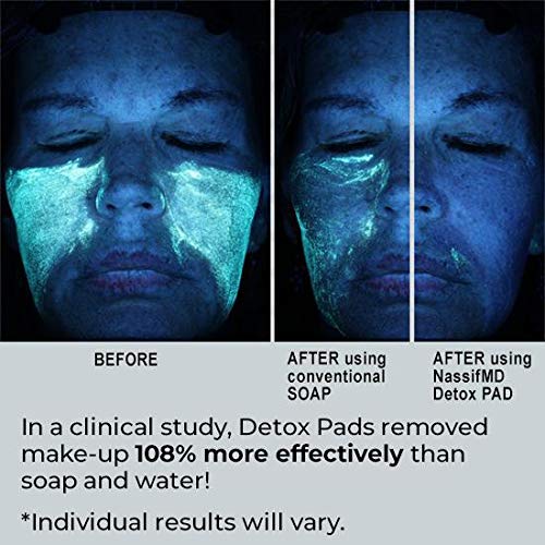 NassifMD Detox Pads Facial Radiance Pads, Glycolic Acid Pads, Face Exfoliating Pads Salicylic Acid Wipes, Facial Scrub Pads, BHA AHA Pads, Resurfacing Pads for Face (60 Count)