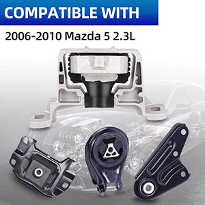 Engine Mount Motor Set-Compatible with Fits for 2006 2007 2008 2009 2010 Mazda 5 2.3L A4403 A4404 A4405 A4418 4PCS