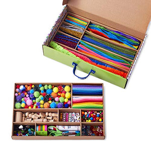 Kid Made Modern - Arts and Crafts Supply Library - 1000+ Piece Collection - DIY Kids Crafts - Bulk Craft Set - Create Your Own Art - Includes Art Supplies and Reusable Storage Box - Ages 8+