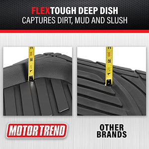 Motor Trend 923-BK Black FlexTough Contour Liners-Deep Dish Heavy Duty Rubber Floor Mats for Car SUV Truck & Van-All Weather Protection Trim to Fit Most Vehicles