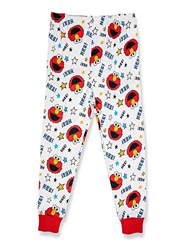 Sesame Street Elmo Pajamas, Toddler 2 Piece Pajama Set with Slippers, 100% Cotton, Toddler Size 2T to 5T (Red, 3T)