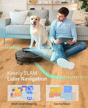 VIOMI V3 Max Robot Vacuum and Mop, 3 in 1, 300mins, 5200mAh, 2700Pa, Lidar Navigation Robotic Vacuum Cleaner, Smart Mapping, Self-Charge, 2.4G WiFi, Work with Alexa/Google, for Carpets and Pets