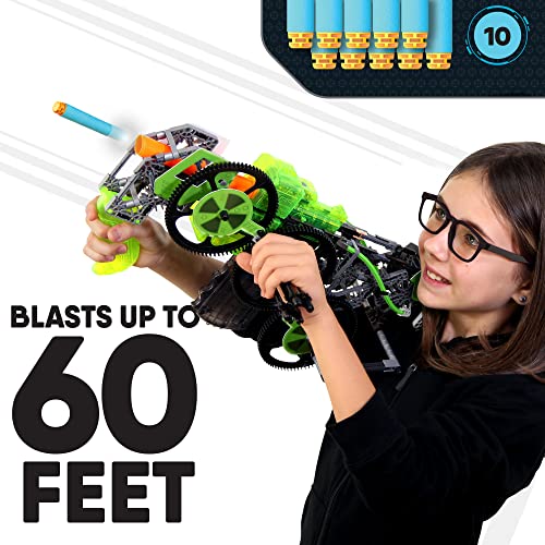 K'NEX Cyber-X C10 Crypto Crank with Motor - Blasts up to 60 ft - 383 Pieces, 6 Builds, Targets, 10 Darts - Great Gift Kids 8+