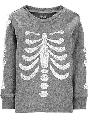 Simple Joys by Carter's Baby 3-Piece Snug-Fit Cotton Halloween Pajama Set, Skeleton/Candy, 12 Months