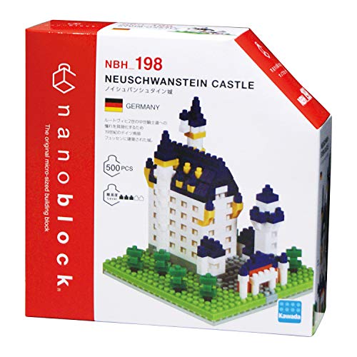 nanoblock - Neuschwanstein Castle [World Famous Buildings], Nanoblock Sight to See Series Building Kit, 500, (NBH_198)