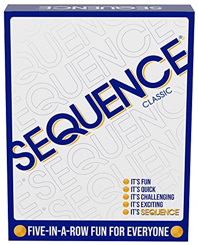 SEQUENCE- Original SEQUENCE Game with Folding Board, Cards and Chips by Jax ( Packaging may Vary ) White, 10.3" x 8.1" x 2.31"