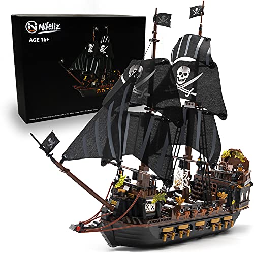 Nifeliz Black Hawk Pirates Ship Model Building Blocks Kits - Construction Set to Build, Model Set and Assembly Toy for Teens and Adult,Makes a Great Gift for People who Like Creative Play (1352Pcs)