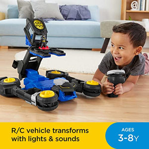 Imaginext DC Super Friends Batman Transforming Batmobile Remote Control Car with Lights and Sounds, Preschool Toys for Pretend Play