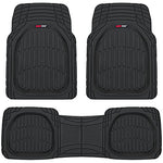 Motor Trend 923-BK Black FlexTough Contour Liners-Deep Dish Heavy Duty Rubber Floor Mats for Car SUV Truck & Van-All Weather Protection Trim to Fit Most Vehicles