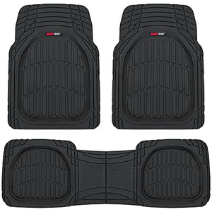 Motor Trend 923-BK Black FlexTough Contour Liners-Deep Dish Heavy Duty Rubber Floor Mats for Car SUV Truck & Van-All Weather Protection Trim to Fit Most Vehicles