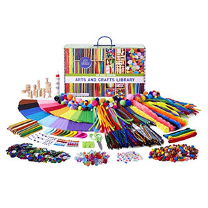 Kid Made Modern - Arts and Crafts Supply Library - 1000+ Piece Collection - DIY Kids Crafts - Bulk Craft Set - Create Your Own Art - Includes Art Supplies and Reusable Storage Box - Ages 8+