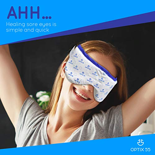 Eye Mask for Dry Eyes, Moist Heat Eye Compress Pad for Pink Eye, Blepharitis, Puffy Eyes, MGD, Stye Treatment Relief | Microwaveable Warm Compress for Eyes (Blue)