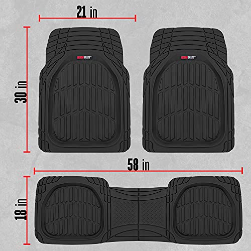 Motor Trend 923-BK Black FlexTough Contour Liners-Deep Dish Heavy Duty Rubber Floor Mats for Car SUV Truck & Van-All Weather Protection Trim to Fit Most Vehicles