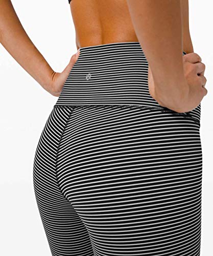 LULULEMON Wunder Under Hi-Rise Tight 28" (Hype Stripe Black White, 12)