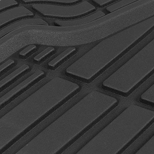 Caterpillar CAT (3-Piece) Deep Dish Heavy Duty Odorless Rubber Floor Mats, Total Protection Durable Trim to Fit Liners for Car Truck SUV & Van, All Weather, 01-Black (CAMT-1003-BK)