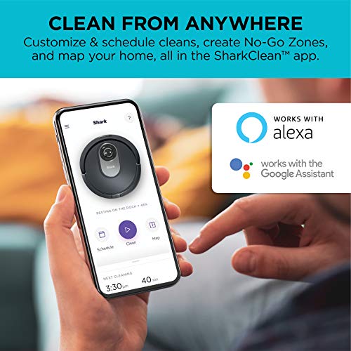 Shark RV2001 AI Robot Vacuum with LIDAR Navigation, Home Mapping, Perfect for Pet Hair, Works with Alexa, Wi-Fi Connected, Gray/Silver