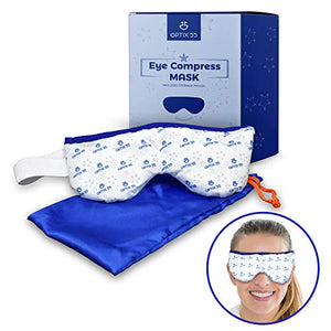 Eye Mask for Dry Eyes, Moist Heat Eye Compress Pad for Pink Eye, Blepharitis, Puffy Eyes, MGD, Stye Treatment Relief | Microwaveable Warm Compress for Eyes (Blue)