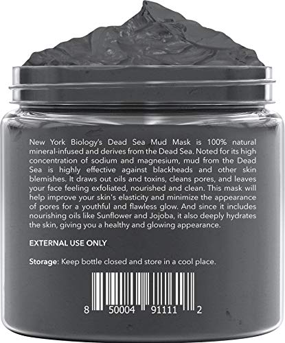 New York Biology Dead Sea Mud Mask for Face and Body - Natural Spa Quality Pore Reducer for Acne, Blackheads and Oily Skin - Tightens Skin for A Healthier Complexion - 8.8 oz