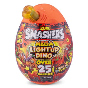 Smashers Mega Light Up Dino Spinosaurus Series 4 by ZURU - Collectible Egg with Over 25 Surprises, Volcano Slime, Fossil Toy, Dinosaur Toy, Toys for Boys and Kids (Spinosaurus)