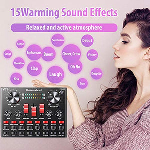 ALPOWL Podcast Equipment Bundle, Audio Interface with All in One Live Sound Card and Condenser Microphone, Perfect for Recording, Broadcasting, Live Streaming (Gold)