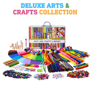 Kid Made Modern - Arts and Crafts Supply Library - 1000+ Piece Collection - DIY Kids Crafts - Bulk Craft Set - Create Your Own Art - Includes Art Supplies and Reusable Storage Box - Ages 8+