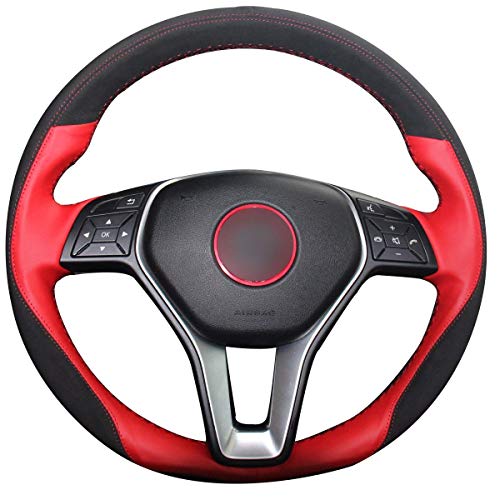 Loncky Genuine Steering Wheel Covers for Mercedes Benz CLS550 CLA250/Mercedes Benz E250 E350 E400 E550/Mercedes Benz GLA250 GLK250 GLK350 /C250 C300 C350/ B250e B-Class Electric Accessories