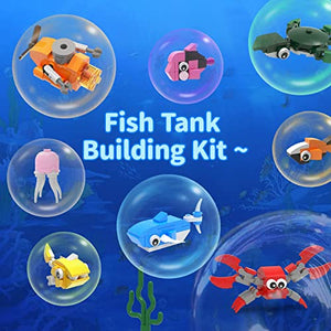 Tenhorses Fish Tank Building Block Set, Lighting Aquarium Sets Including Marine Life, a Submarine and a Treasure Chest, Building Block Toy for 6+, Gift for Sea Lovers.