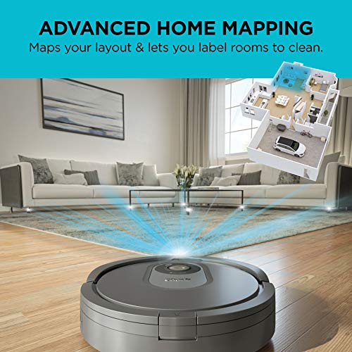 Shark RV2001 AI Robot Vacuum with LIDAR Navigation, Home Mapping, Perfect for Pet Hair, Works with Alexa, Wi-Fi Connected, Gray/Silver