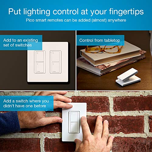 Lutron Caseta Deluxe Smart Switch Kit | Works with Alexa, Apple HomeKit, and the Google Assistant | P-BDG-PKG2WS-WH | White