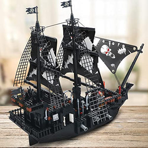 BRICK STORY Black Pirate Ship Building Kit with 5 Mini Pirates Figures, Pirate Ships Toy Model Set for Teens and Adult, Creative Pirates Themed Gifts for Kids Boys Age 8 Years and Up, 809 Pcs