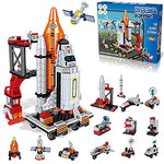 Space Exploration Shuttle Toys for 6 7 8 9 10 11 12 Year Old Boys 12-in-1 STEM Aerospace Building Kit Toy with Heavy Transport Rocket and Launcher Best Gifts for 6-12 Year Old Boys (566 Pieces)