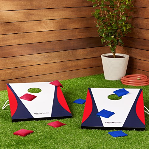 Amazon Basics Wooden Cornhole Outdoor Lawn Game Set