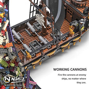 Nifeliz Black Hawk Pirates Ship Model Building Blocks Kits - Construction Set to Build, Model Set and Assembly Toy for Teens and Adult,Makes a Great Gift for People who Like Creative Play (1352Pcs)