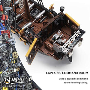 Nifeliz Black Hawk Pirates Ship Model Building Blocks Kits - Construction Set to Build, Model Set and Assembly Toy for Teens and Adult,Makes a Great Gift for People who Like Creative Play (1352Pcs)